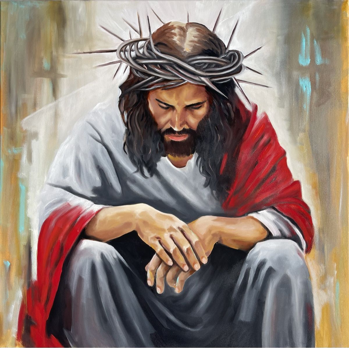Dipinti: JESUS - Ölbild 80x80 – Nuovo (secondo la descrizione) da Buchs SG venduto da ViccaArt