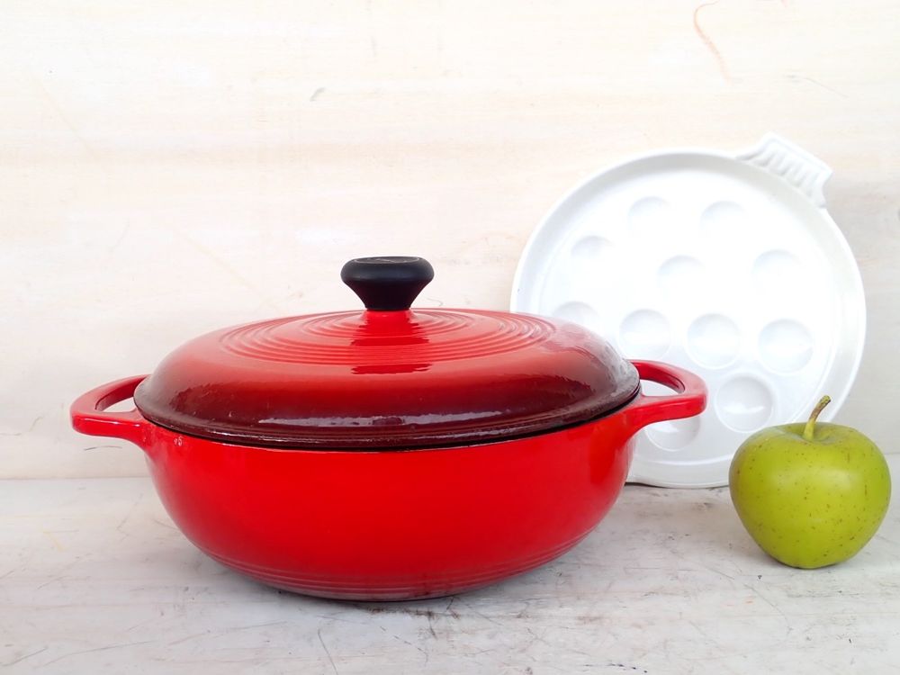 Gusseisen Pfanne Topf Pyrex Le Creuset Escargots Vintage | Kaufen auf ...