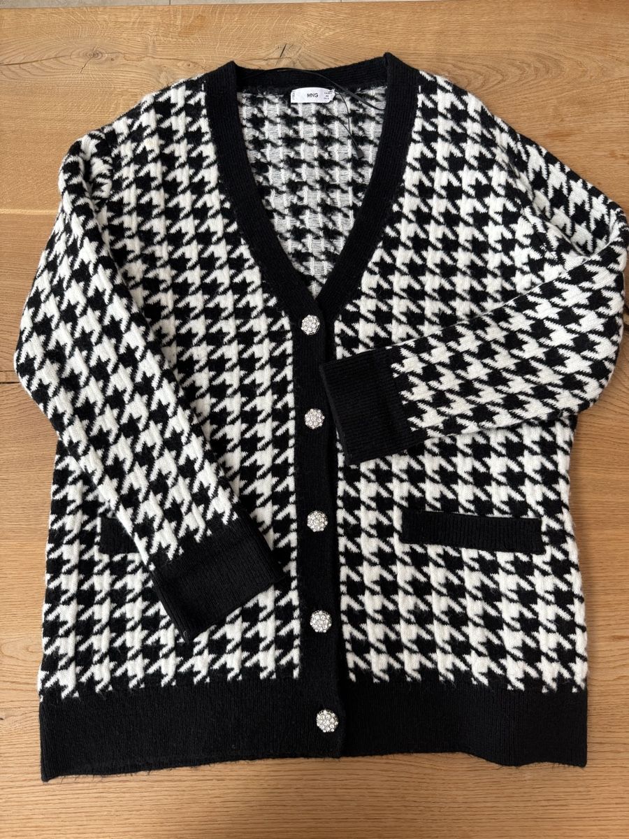 Mango Giacche: Schwarze Strickjacke mit Hahnentrittmuster, Grösse M – Usato da Stettlen venduto da Beauty-19 3