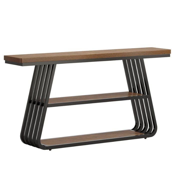 Tavoli: Konsolentisch 160cm 2 Ebenen rustikal Holz – Nuovo e nell'imballaggio originale da Gretzenbach venduto da Genfi-Shop 9
