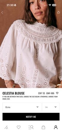Sezane Celestia White Blouse