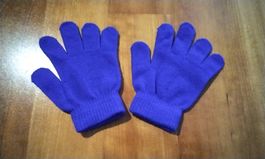 Kinderhandschuhe, bis ca. 8 Jahre, dunkellau, unbenutzt