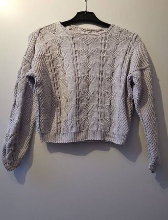 Strickpullover beige/weiss S