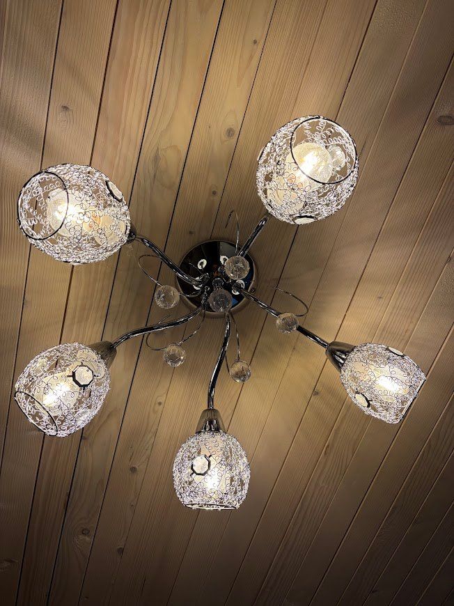 Lampadari & plafoniere: Deckenlampe mit 5-flammig, Chromkörbchen – Usato da Riehen venduto da Kalle1358 1