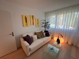 Bettsofa ausziehbar strapazierfähiger weiss/beiger Stoff