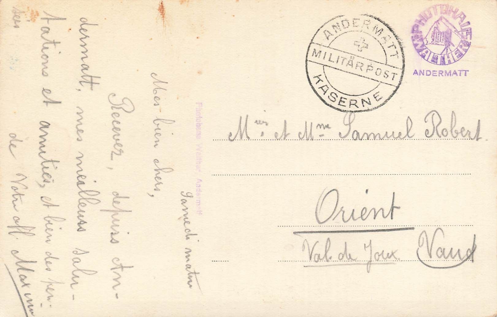 Cartoline postali: Andermatt Kaserne Militär post – Usato da Biasca venduto da Blenio71 1