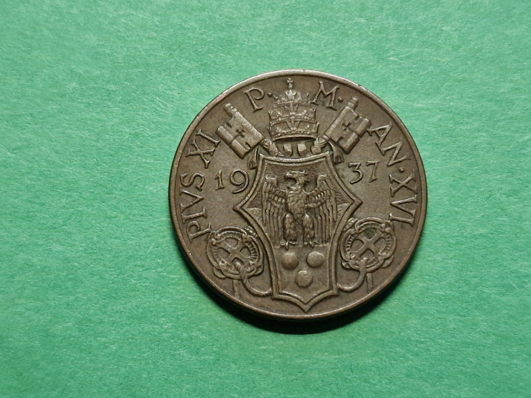 Tutti le monete: Vatikan 10- Cent 1937. – Usato da Zürich venduto da Moreira01 1