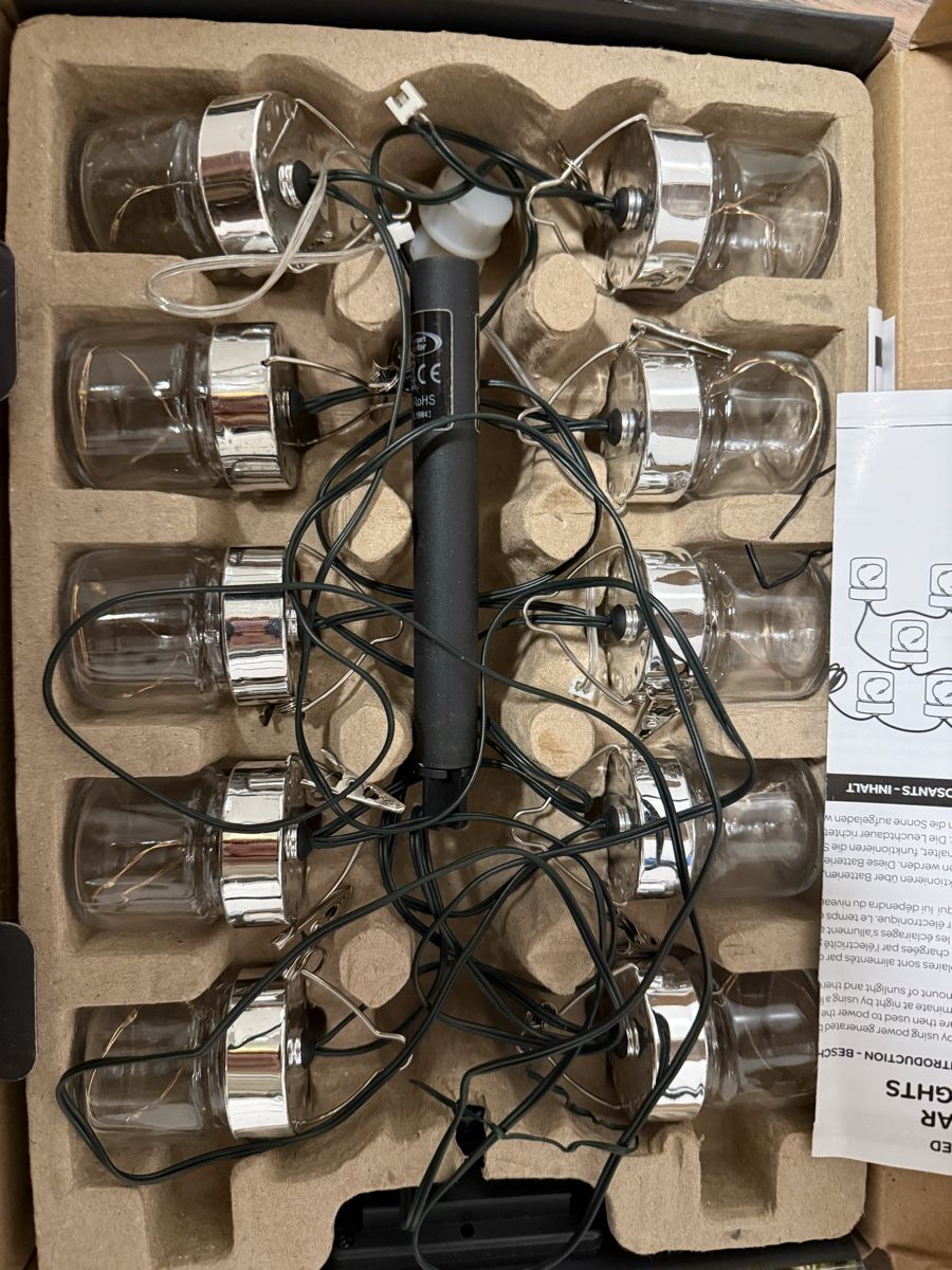 Ghirlande e barre luminose: Solar Lichterkette Glühwürmchen Glas – Nuovo (secondo la descrizione) da Volketswil venduto da SarahP13 4