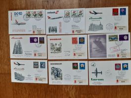 9 ältere Flugbriefe 1964/65 sowie 2x 1983