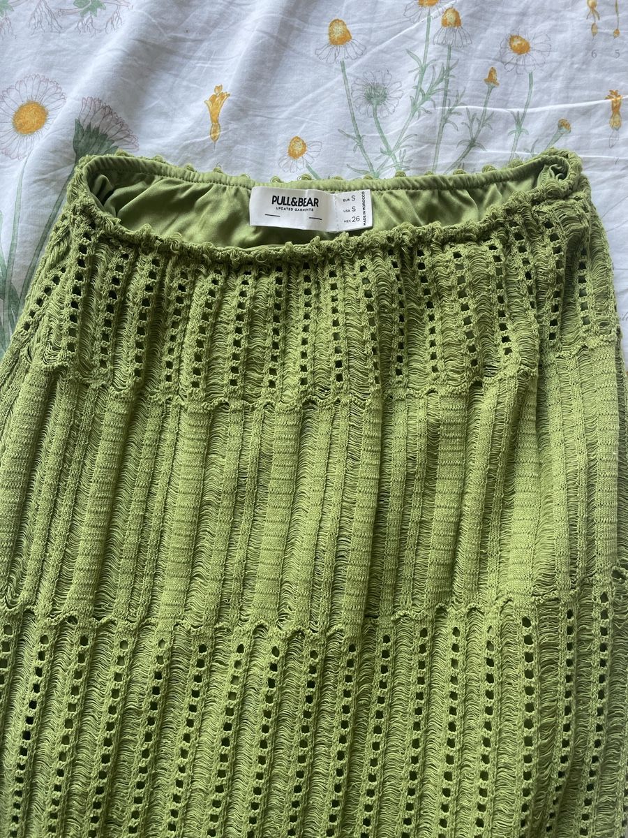 Pull&Bear Gonne: Jupe longue Pull&Bear maille verte - S  – Usato da Troinex venduto da Irisglo 2