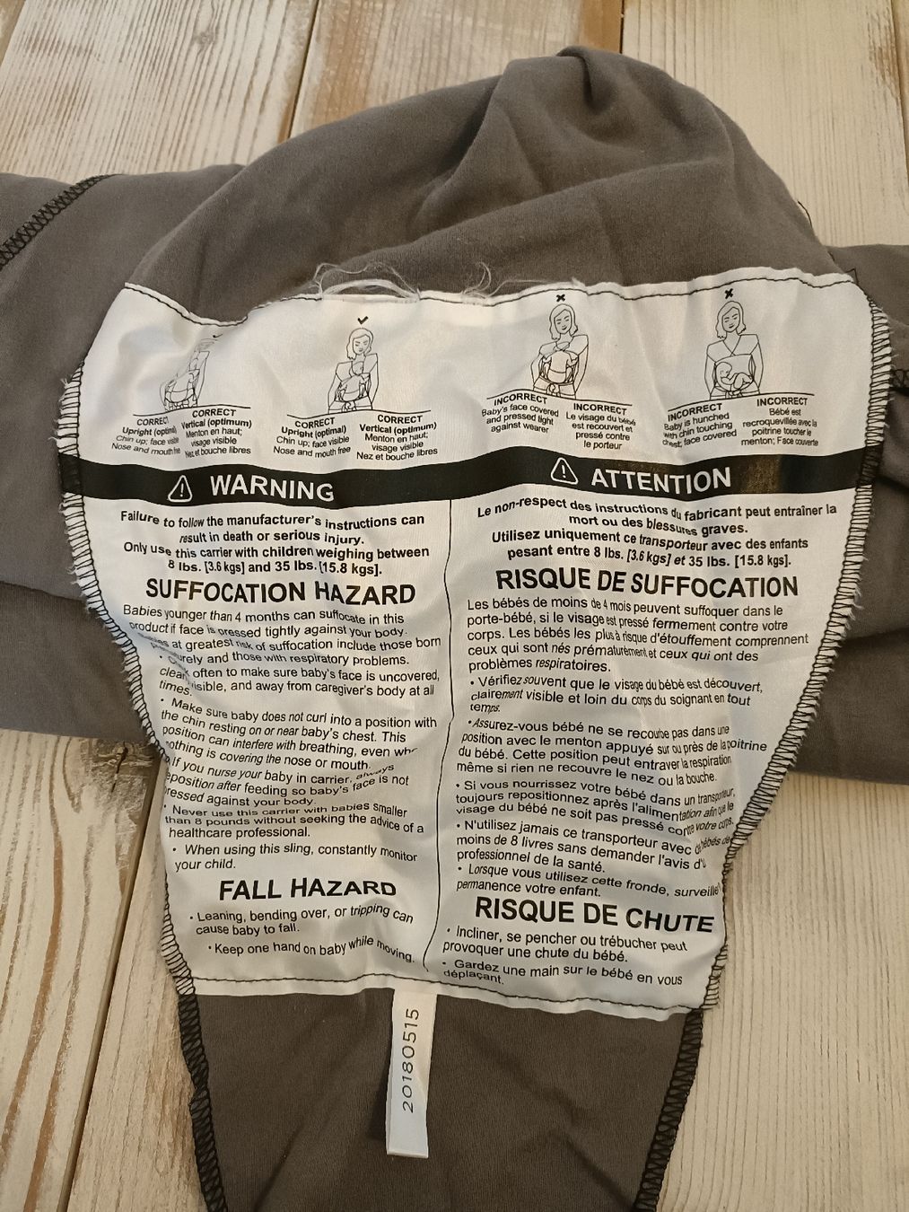 Moby Wrap Marsupi portabebè: Moby Babytragetuch grau – Usato da Langnau b. Reiden venduto da Sesig.20 1