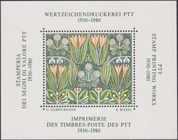 1980: ungebrauchte VIGNETTE aus Jahresbuch "BLUMEN"