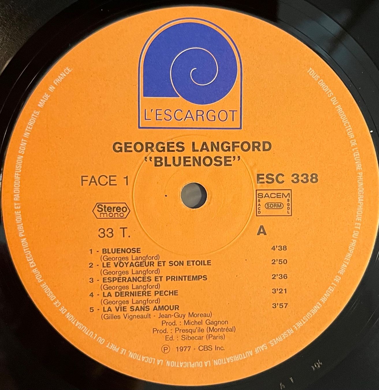 Schallplatten: GEORGES LANGFORD - BLUENOSE – Gebraucht aus Bussigny von vinyl-pas-cher 2