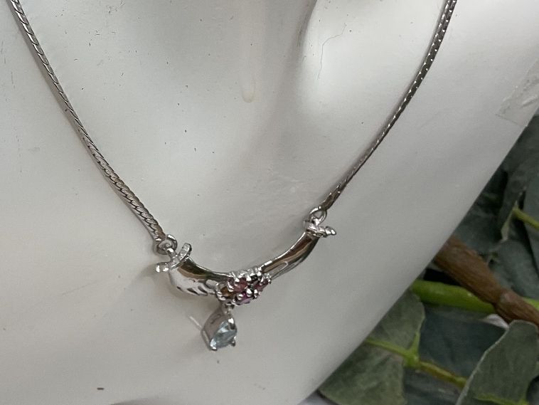 Catenine: Supercollier mit Aquamarin und Granat – Nuovo (secondo la descrizione) da Luzern venduto da S.Kern01 1