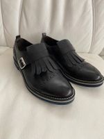 Halbschuhe Slipper schwarz Leder Grösse 40 Marke AGL