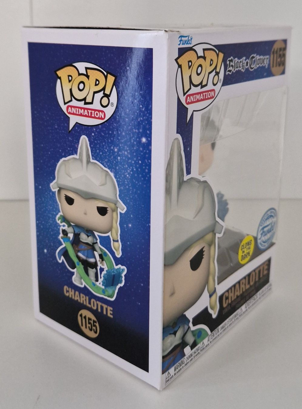 Funko Statuette: Black Clover POP! Animation Vinyl Charlotte GITD 9 cm – Nuovo e nell'imballaggio originale da St-Imier venduto da ATTAKSHOP 1