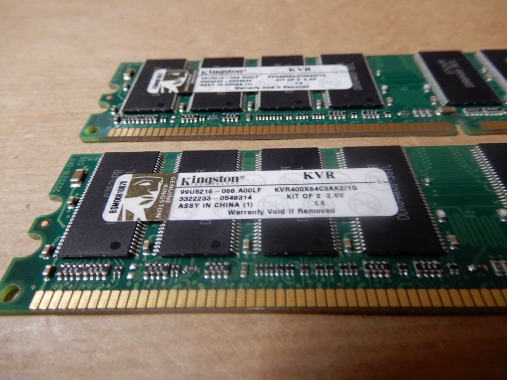 Kingston RAM 2x 512MB DDR 400MHz PC3200 Arbeitsspeicher (Gebraucht) in ...