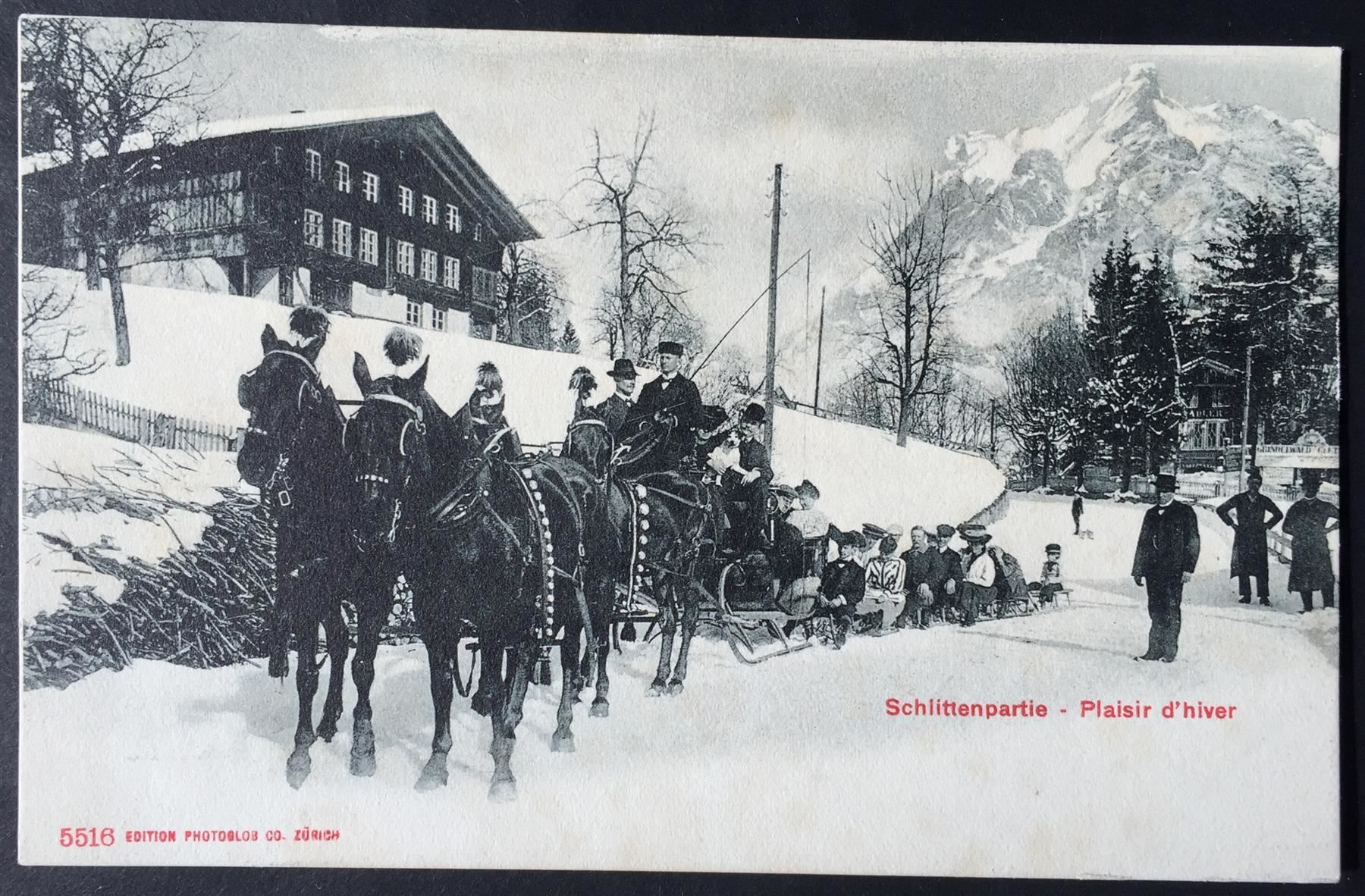Ansichtskarten: GRINDELWALD Pferde-Schlittenpartie – Neu (gemäss Beschreibung) aus Jona von philajona