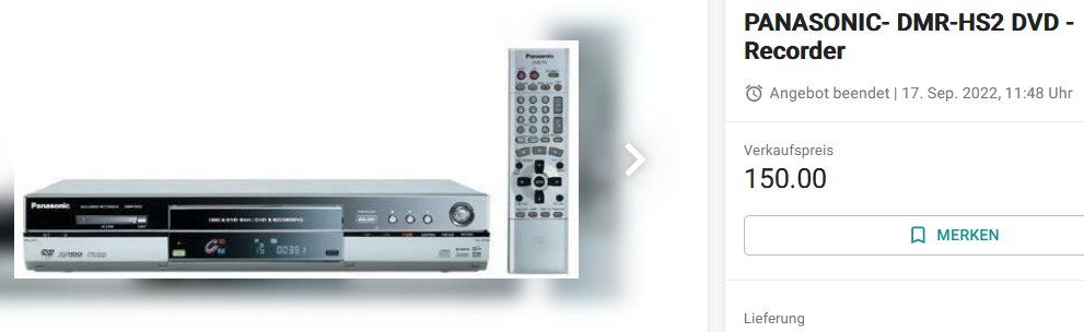 Panasonic Aufnahmegeräte: PANASONIC- DMR-HS2 DVD - Recorder HDD – Gebraucht aus Collonges von arashee 3