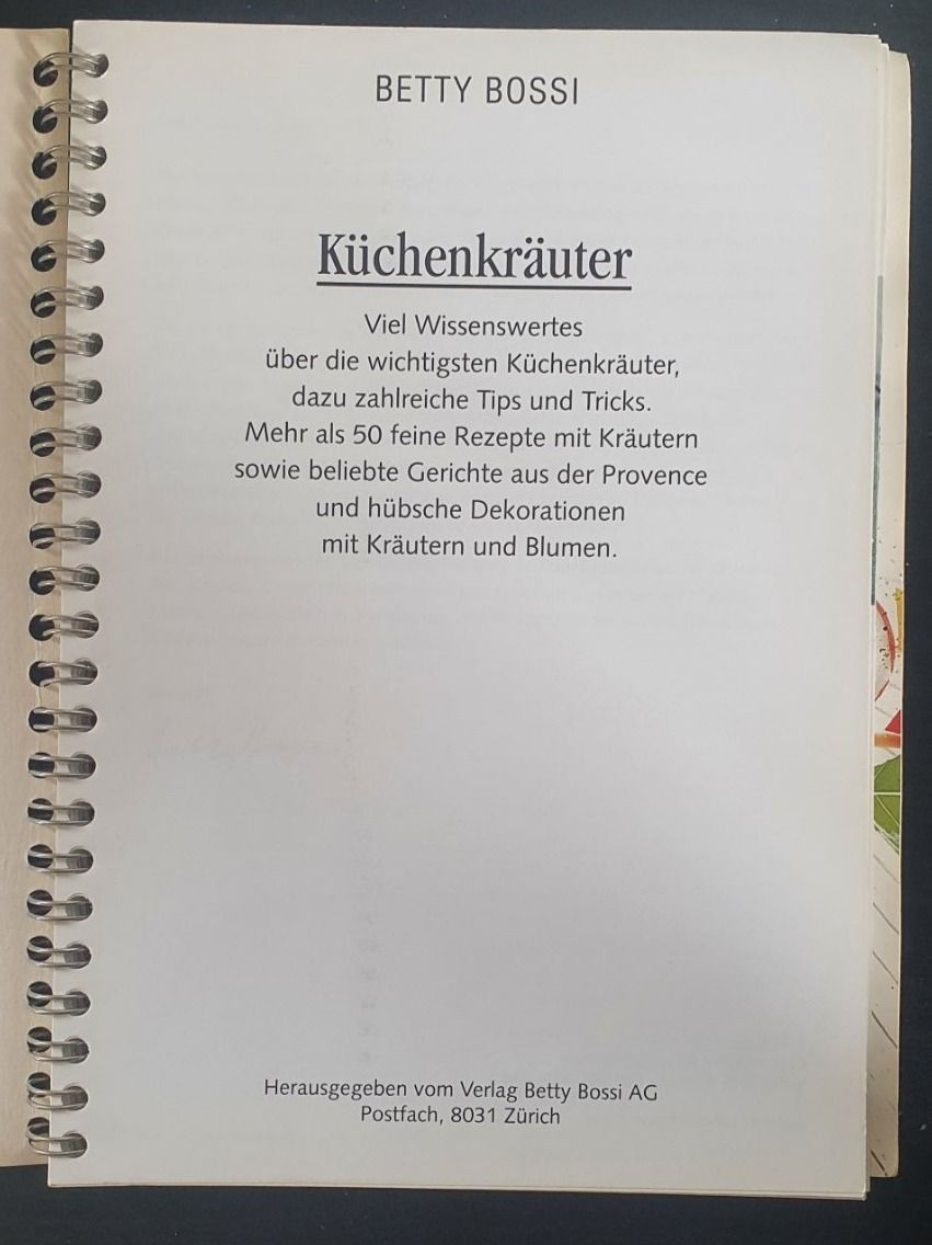 Libri: Betty Bossi Küchenkräuter – Usato da Langnau am Albis venduto da jer_pm72 1