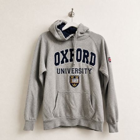 Original Oxford University Grauer Kapuzenpullover Hoodie