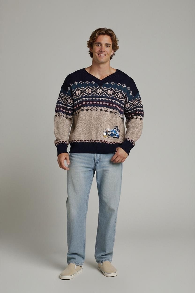 Maglioni & Felpe: Vintage Disney Mickey's Ski Lodge Fair Isle Pullover – – Usato da Zug venduto da vinokilo