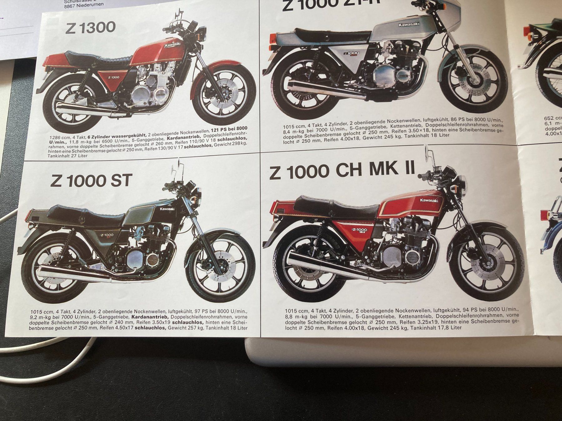 Kawasaki Documenti: Prospekt Kawasaki Modell 1980 – Usato da Filzbach venduto da Sugi7 1