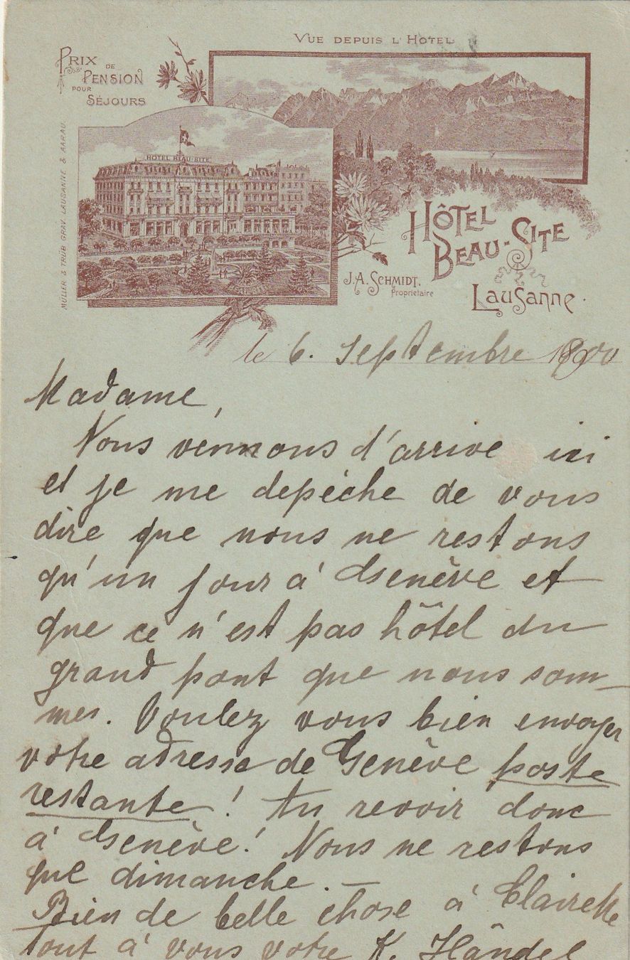 Cartoline postali: Lausanne Hotel Beau Site – Usato da Rorschacherberg venduto da fratovi2