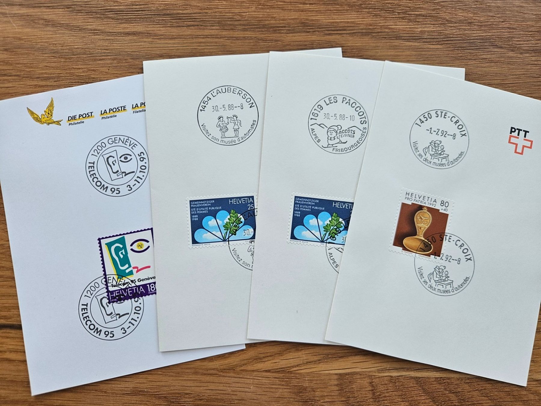 Alle Briefmarken: 4 x GS mit Sonderstempel 1.-- – Gebraucht aus Buttikon SZ von Marcelr