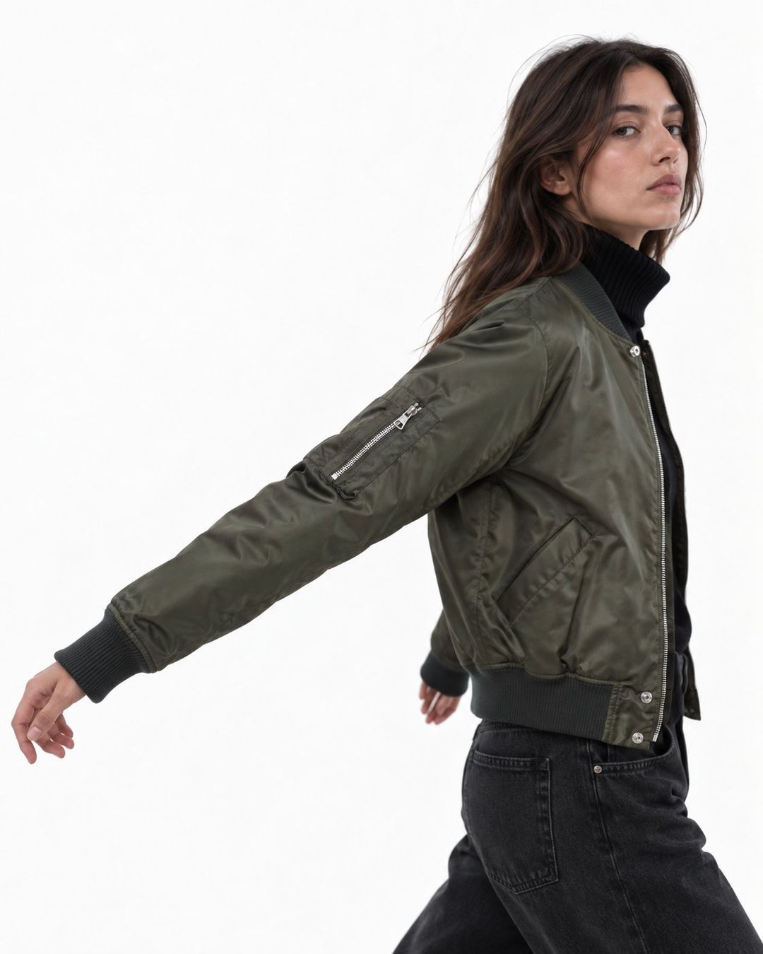Apc Giacche: A.P.C. Hunter Green Satin Bomber Jacket – Usato da Erlach venduto da VerkaufX 5