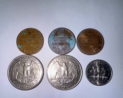 Quarter Dollar, Cent Münzen Liberty