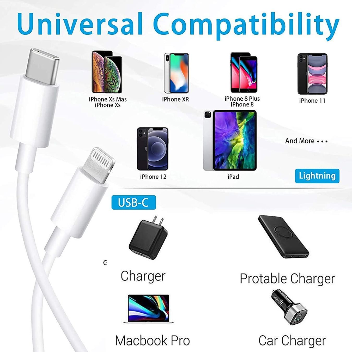 Caricabatterie: 2 Câbles USB C à lightning iphone 2metre – Nuovo e nell'imballaggio originale da Morges venduto da DigiAC 5