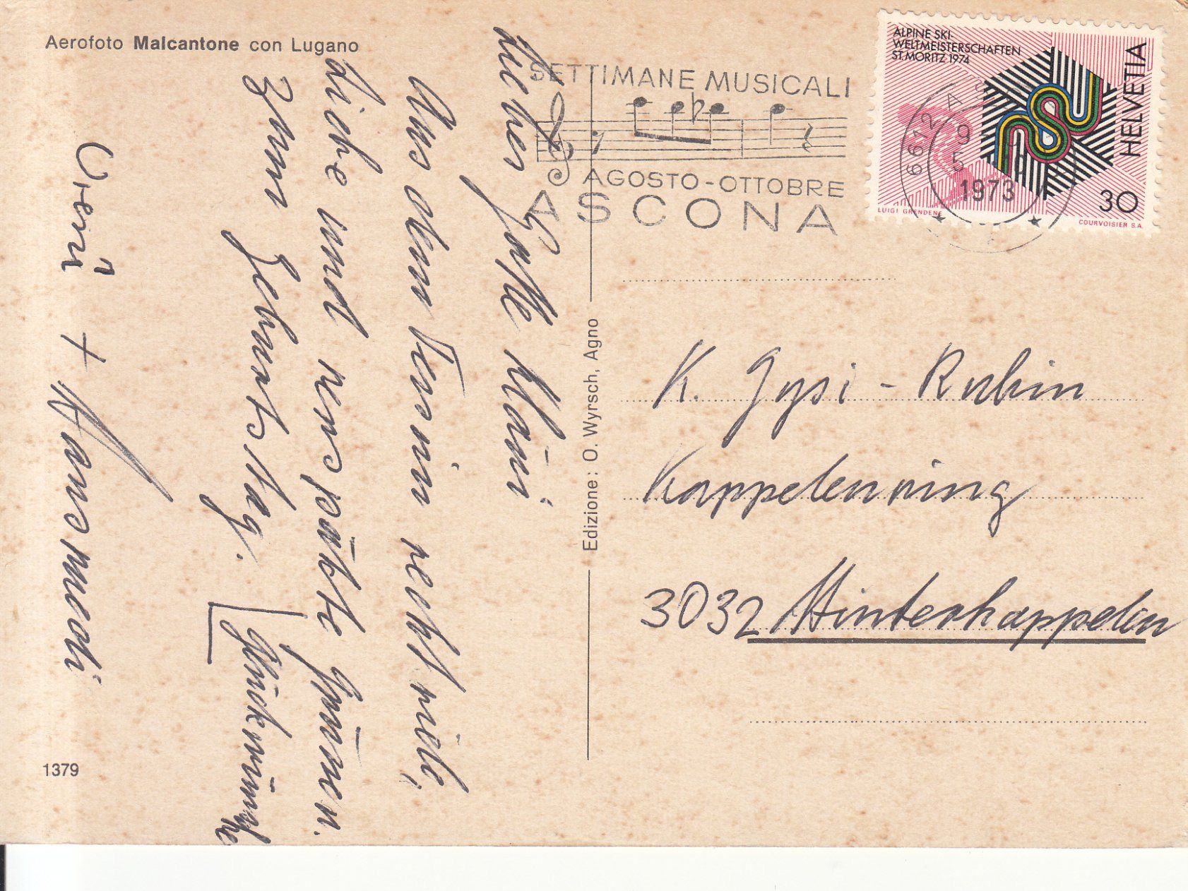 Cartoline postali: Malcantone Flugaufnahme 1973 – Usato da Bürglen TG venduto da StampGraf 1