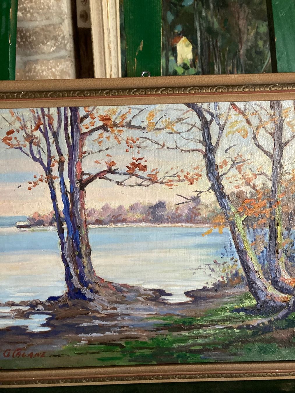 Dipinti: Tableau signé G.Calame, bord du Lac. – Usato da La Chaux-de-Fonds venduto da venteperso5 1