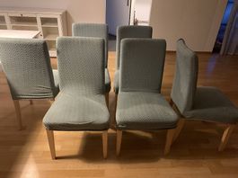 6 Stühle mit waschbarer Überzug