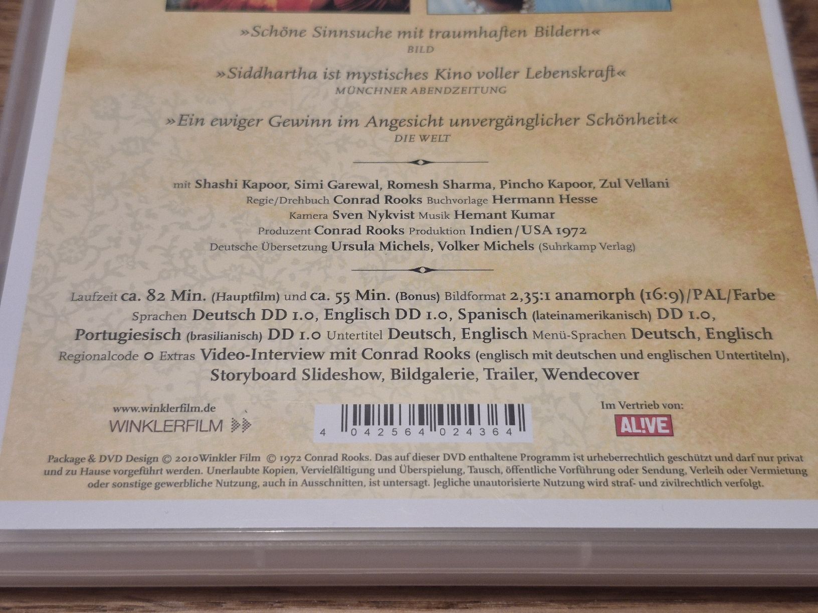 Tutti i DVDs: Hermann Hesse's "Siddhartha" auf DVD - Conrad Rooks – Usato da Oberembrach venduto da giu_7ksd 2