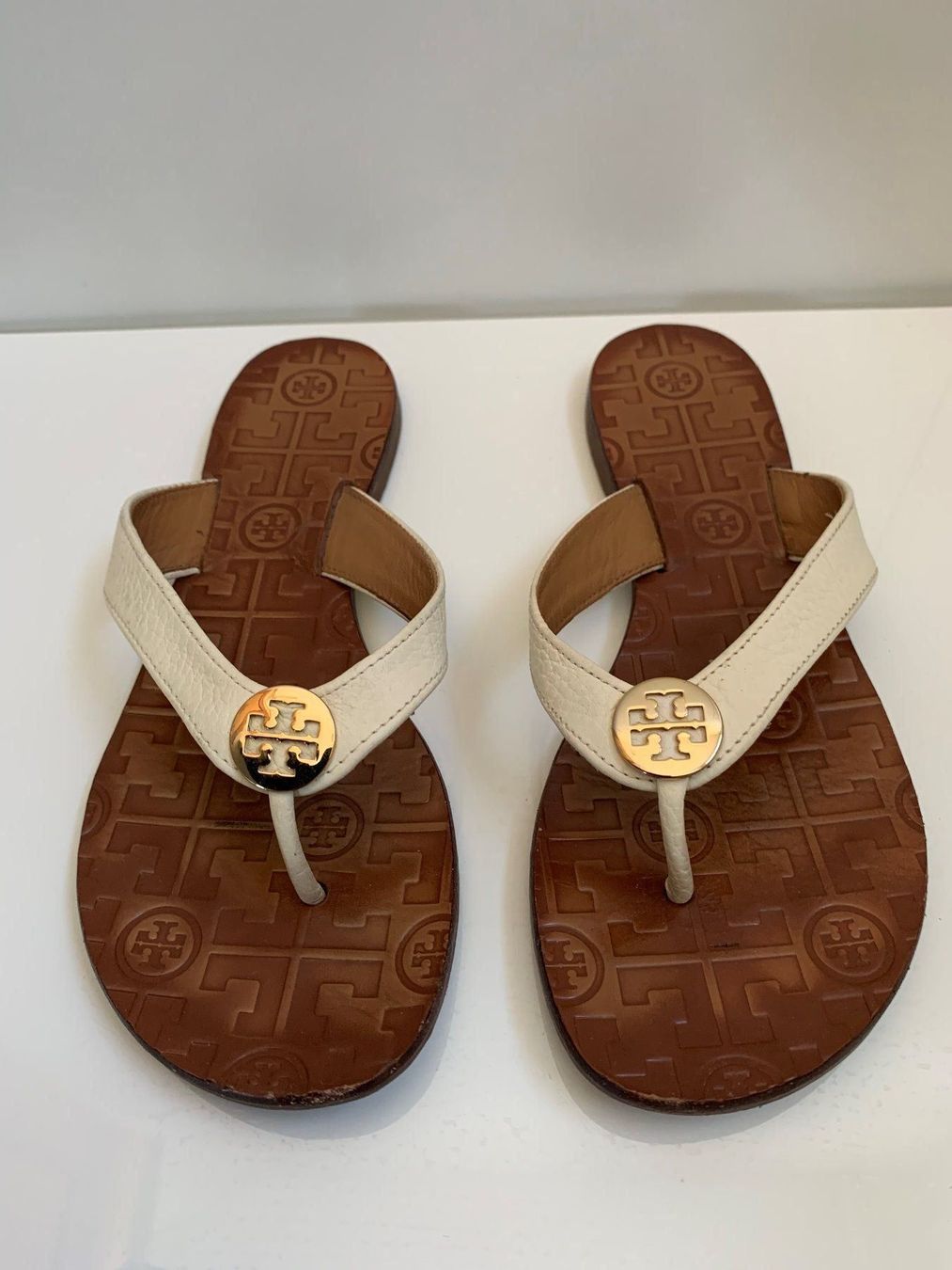 Tory Burch Scarpe da donna: TORY BURCH: Helle Leder-Zehen-Sandale, 37 – Usato da Luzern venduto da paulablue 1