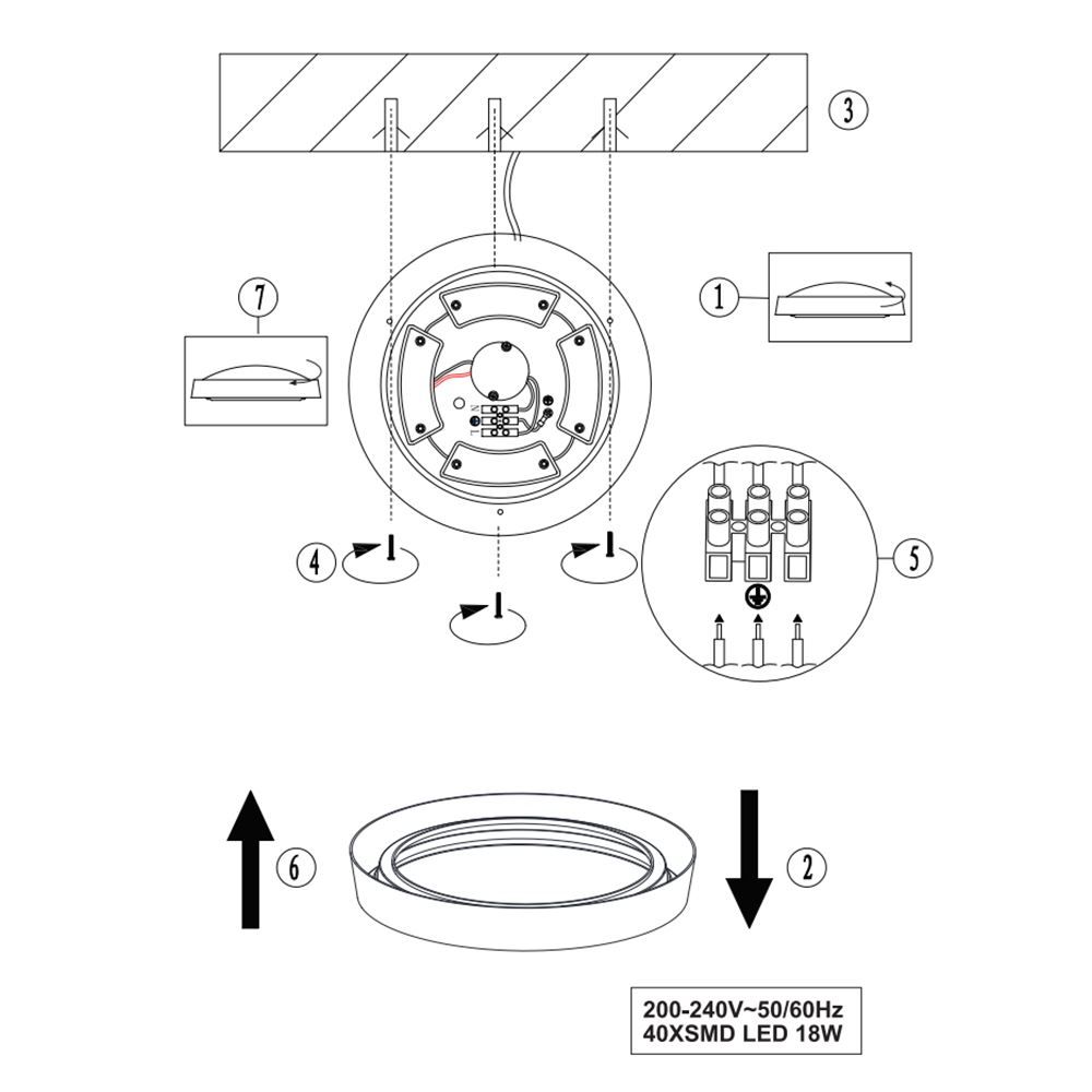 Lampadari & plafoniere: LED Deckenleuchte, Rund, 33 cm Ø, IP44 – Nuovo (secondo la descrizione) da Kreuzlingen venduto da Smart-Light 5