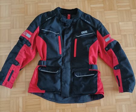 IXS Tour Evans-ST Motorrad Textiljacke, schwarz/rot, 2XL