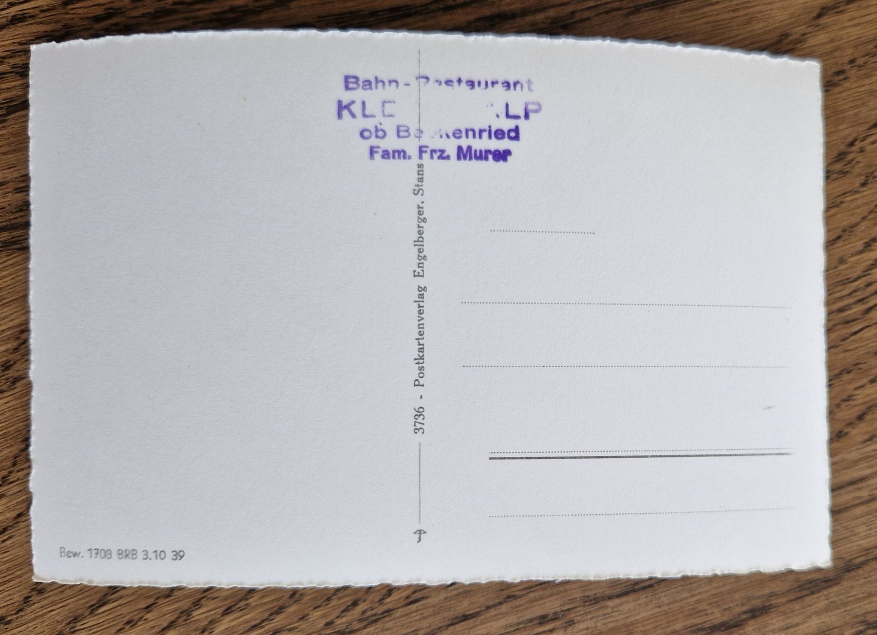 Cartoline postali: Bahnrestaurant Klewenalp – Usato da Ebikon venduto da Donar50 1