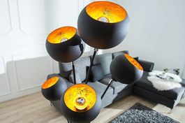 Stehleuchte Lava 170cm schwarz gold
