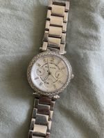Michael Kors Damenuhr silberfarben mit Zirkonia guter Zustan