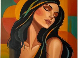 Golden Harmony - 80x80 Ölgemälde