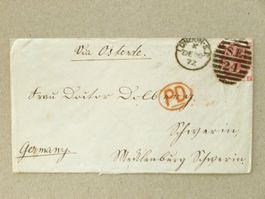 GB / ENGLAND - Brief 1872, 3p QV, LONDON > GERMANY /SCHWERIN