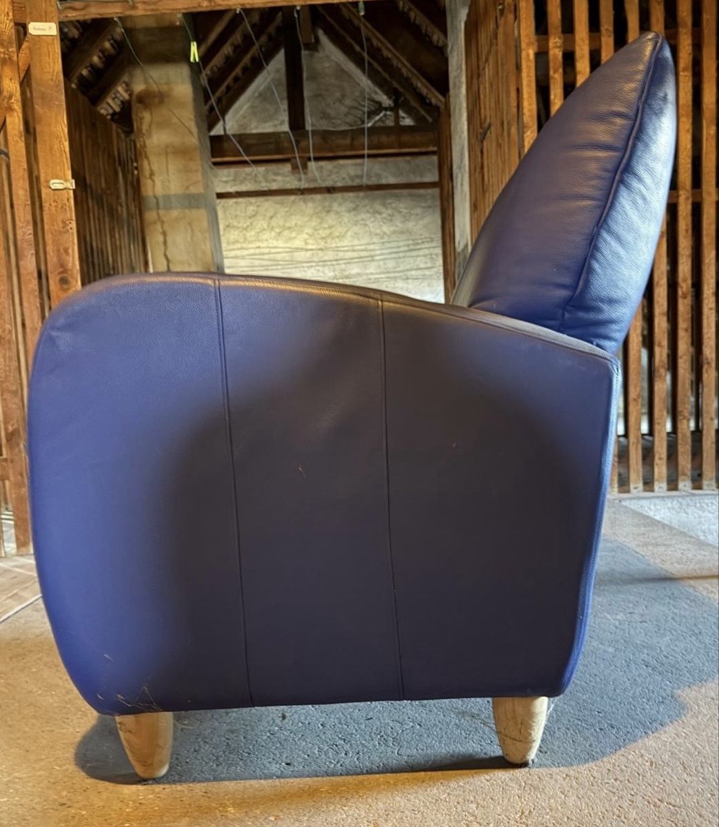 Pfister Sessel: Leder Retrosessel Blau – Gebraucht aus Pfungen von glittergirl9 2