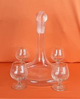Schöne Vintage Dekantier Weinkaraffe-Set Mit Gläser Aus Glas