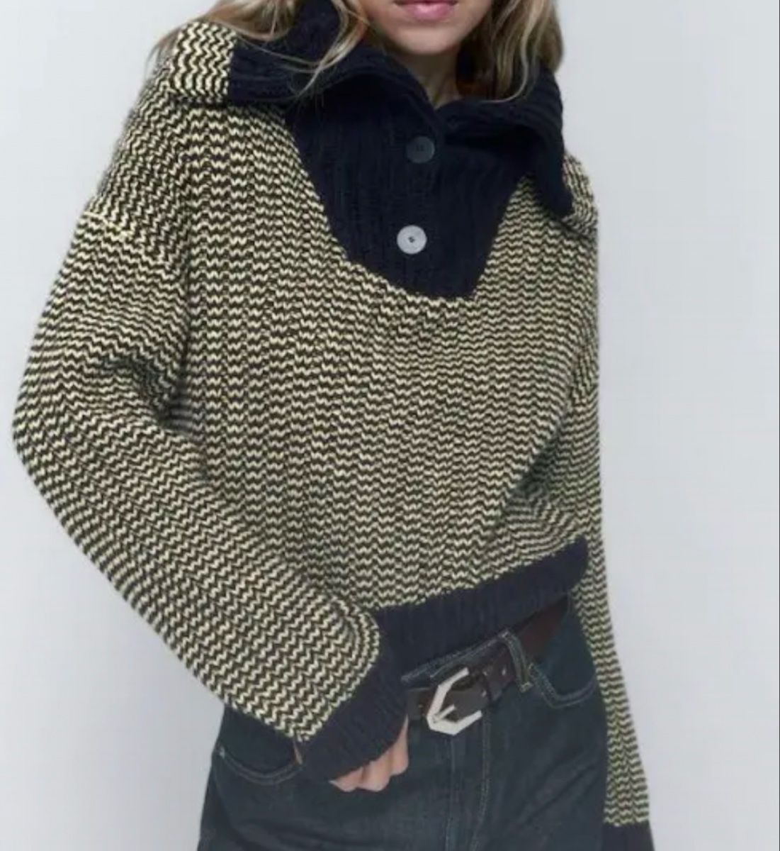 Massimo Dutti Maglioni & Felpe: Massimo Dutti Strickpullover – Dunkelblau & Grün – Usato da Schaffhausen venduto da Nischa33 2