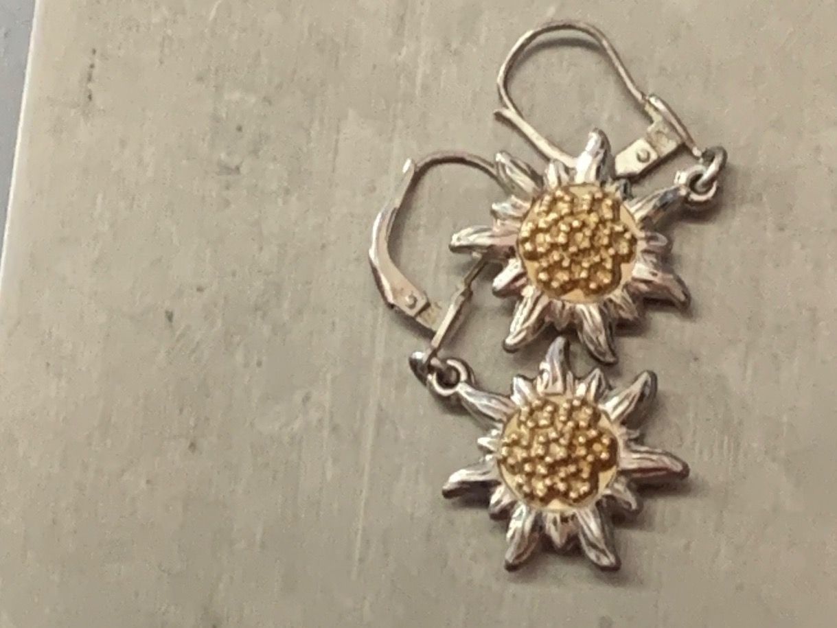 Orecchini pendenti & Orecchini a lobo: Ohrringe Silber/goldig EDELWEISS ! – Nuovo (secondo la descrizione) da Dittingen venduto da Bijoubelle 7
