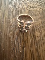 Roségoldener Statement Ring mit schwarzen Steinen, neu! (57)
