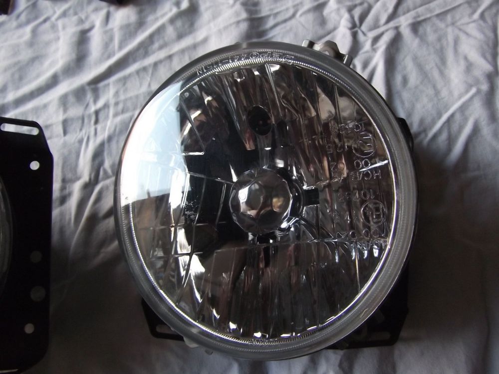 Alchemy Parts Scheinwerfer 4 1/2 Zoll - Schwarz & Chrom Für Custom Motorräder 12V 55W